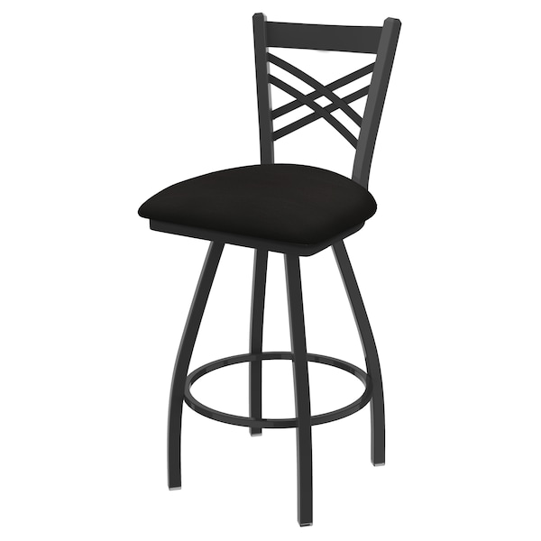 Holland Bar Stool Co. 36" Swivel Bar Stool, Pewter Finish, Canter Espresso Seat 82036PW003
